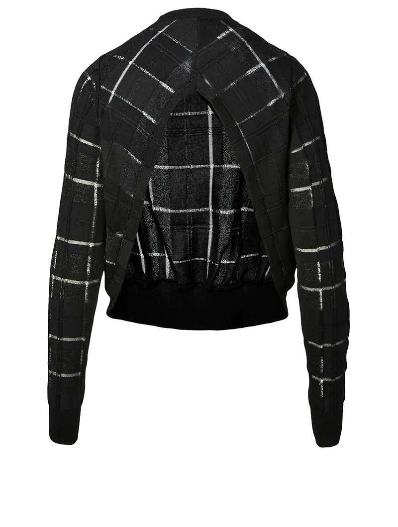 Open Back Sweater In Check