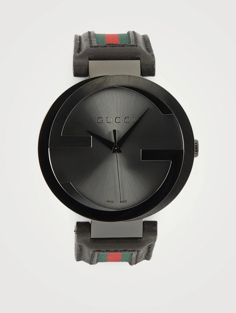 Interlocking G Web Strap Watch