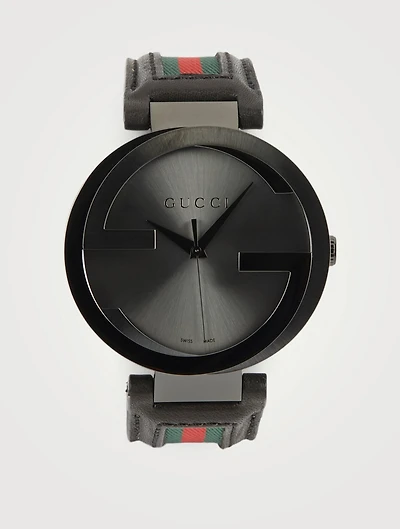 Interlocking G Web Strap Watch