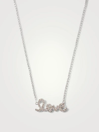 Small 14K Gold Love Necklace With Diamonds