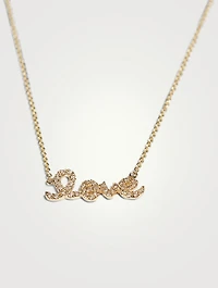 Small 14K Gold Love Necklace With Diamonds