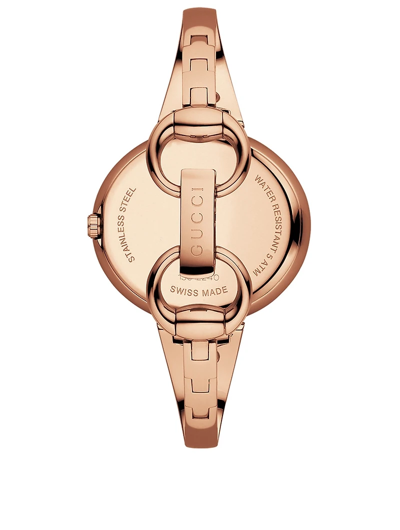 Large Guccisima Rose Goldtone Bangle Bracelet Watch