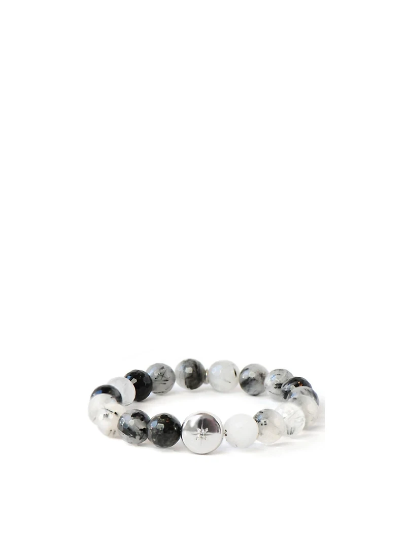 Bohème Sterling Silver Tourmalinated Quartz Bracelet With Topaz