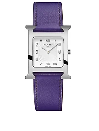 Medium Heure H Stainless Steel Leather Strap Watch