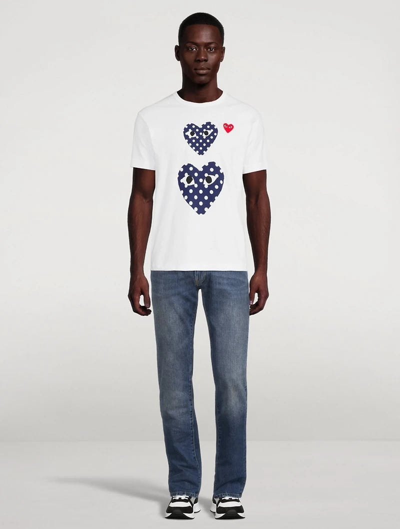 Double Heart T-Shirt Polka Dot Print