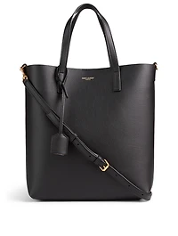 Toy North South Leather Tote Bag