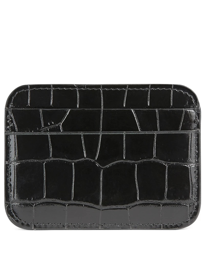 BB Croc-Embossed Leather Card Holder