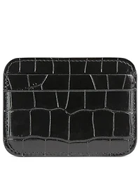 BB Croc-Embossed Leather Card Holder