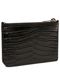 Fragment Zipped Croc-Embossed Leather Card Holder