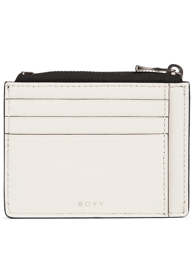 Buckle Calf Hair Patchwork Card Holder