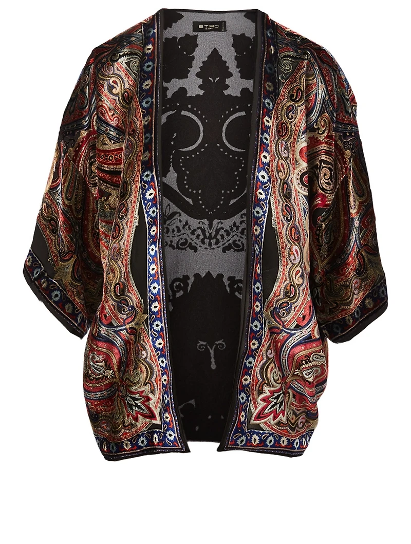 Embossed Paisley Poncho