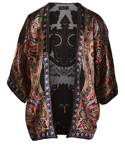 Embossed Paisley Poncho