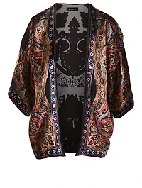 Embossed Paisley Poncho