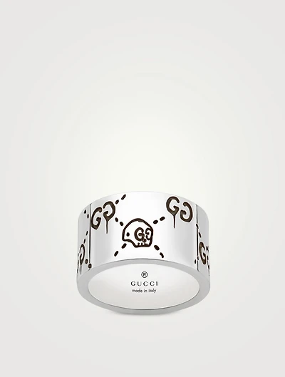 GucciGhost Wide Sterling Silver Ring