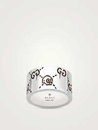 GucciGhost Wide Sterling Silver Ring