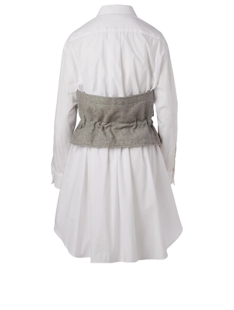 Cotton Poplin Shirt With Corset
