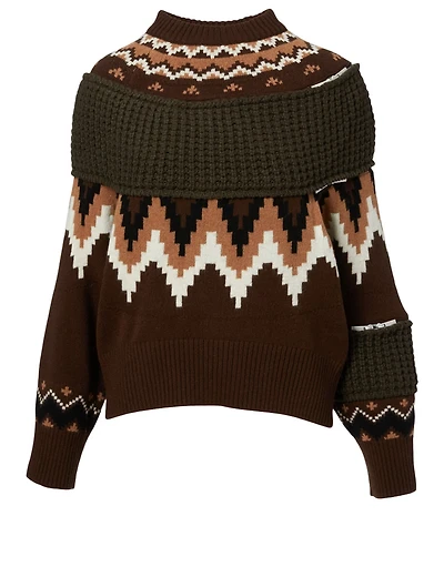 Wool-Blend Sweater Fair Isle Print