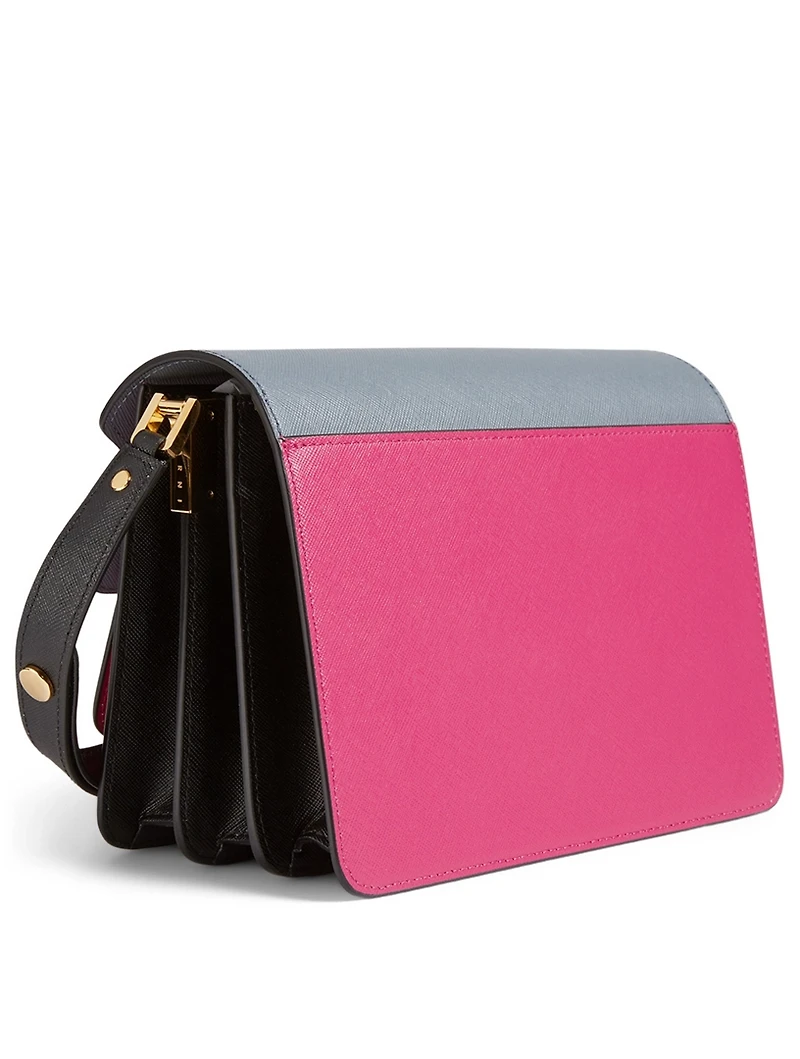 Trunk Colourblock Saffiano Leather Bag