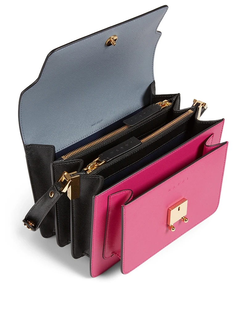 Trunk Colourblock Saffiano Leather Bag