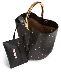 Pannier Studded Leather Bucket Bag