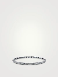 18K Gold Three Row Bangle Bracelet With Diamonds