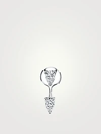 18K White Gold Pear Diamond Orbit Earring