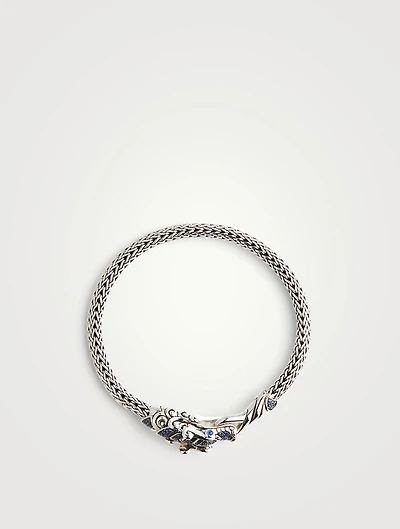 Sterling Silver and Blue Sapphire Legends Naga Station Bracelet