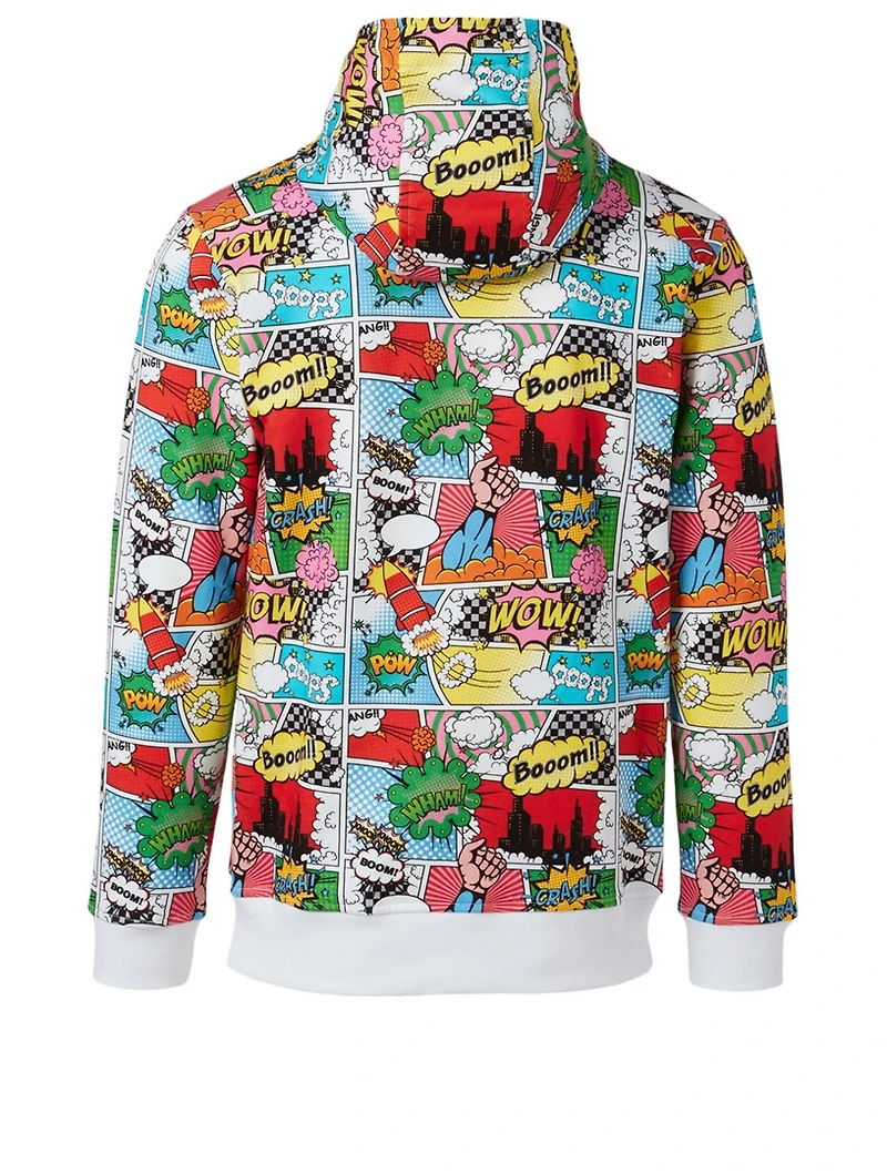 Cotton Hoodie Comic Print