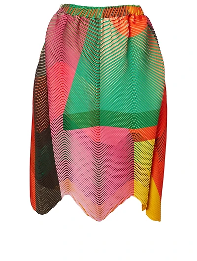 Pleated Skirt In Abstract Print