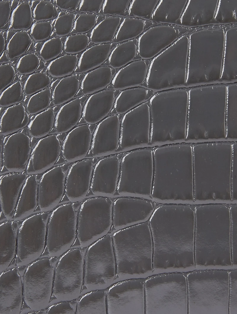 Croc-Embossed Leather Four-Ring Clutch Bag