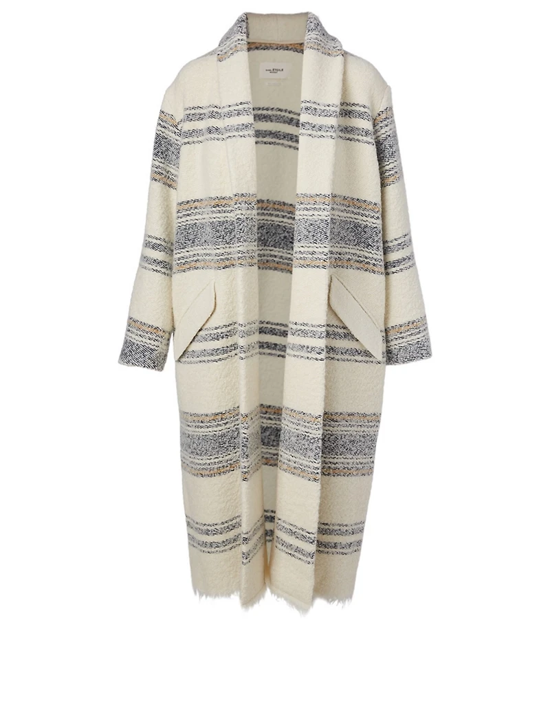 Faby Wool-Blend Midi Coat Stripe Print