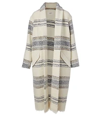 Faby Wool-Blend Midi Coat Stripe Print