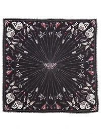Modal And Wool Scarf In Butterfly Skull Print