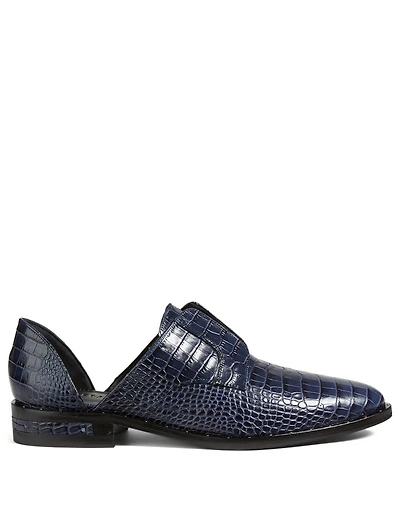Wear Croc-Embossed Laceless D’Orsay Derby Shoes