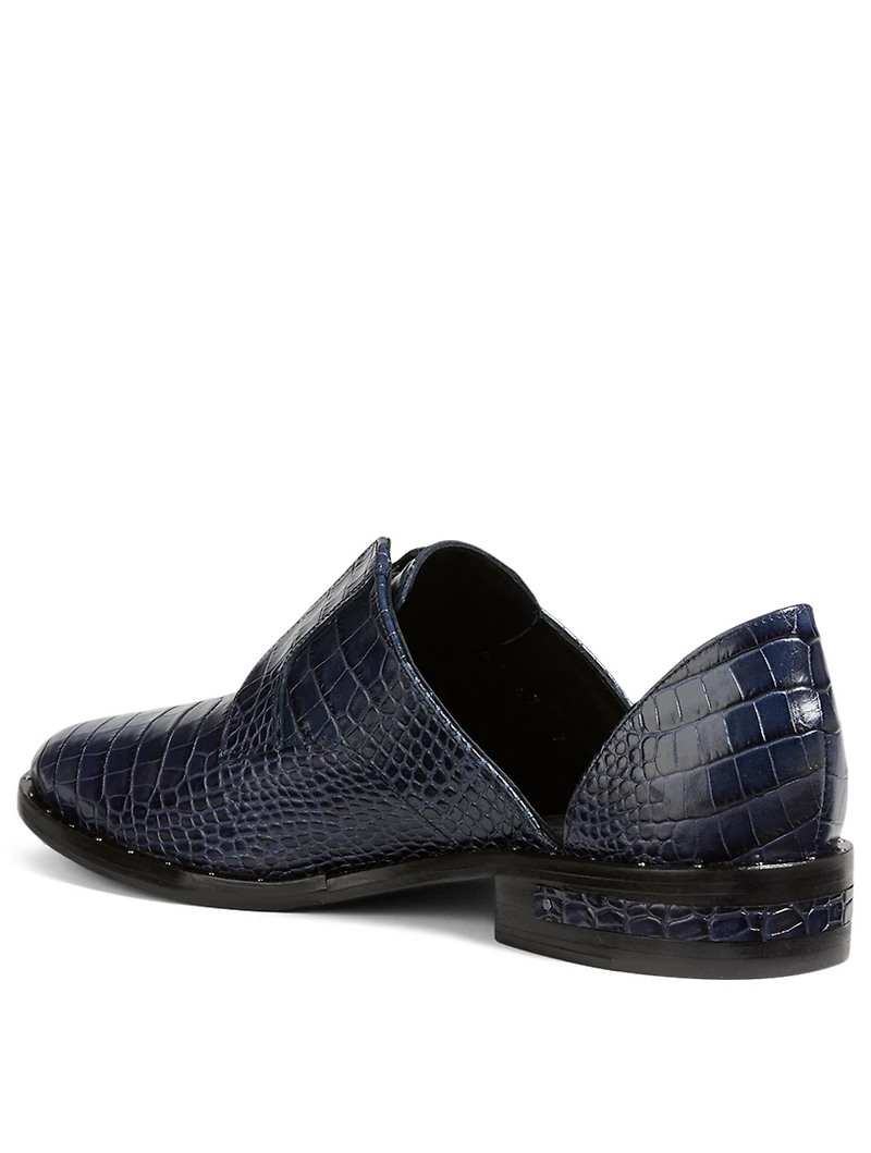 Wear Croc-Embossed Laceless D’Orsay Derby Shoes