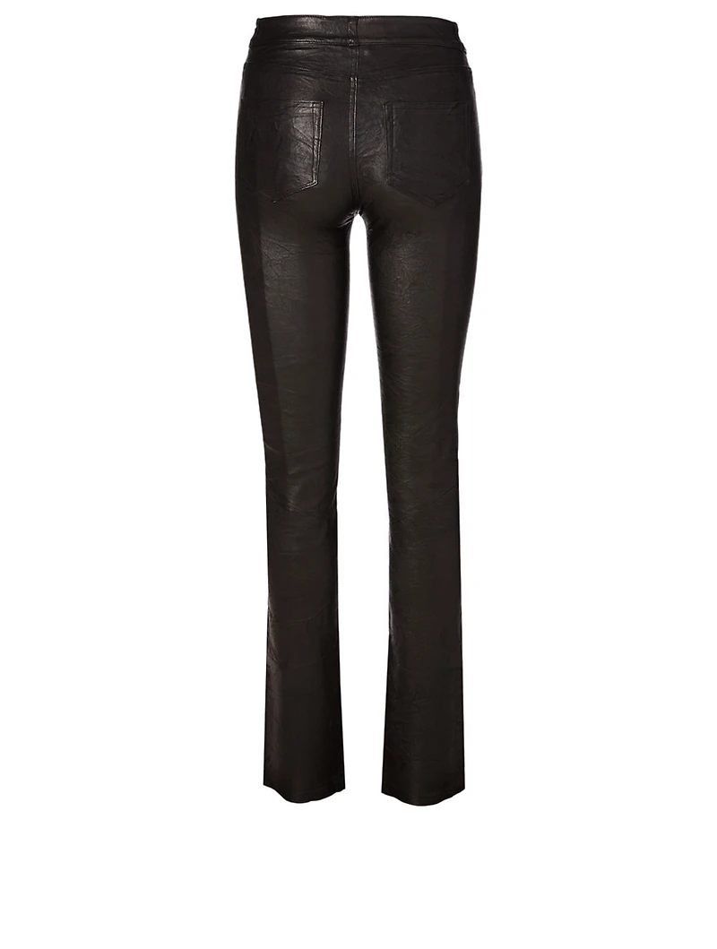 Hoxton Leather Jeans With Exposed Buttons