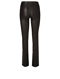 Hoxton Leather Jeans With Exposed Buttons