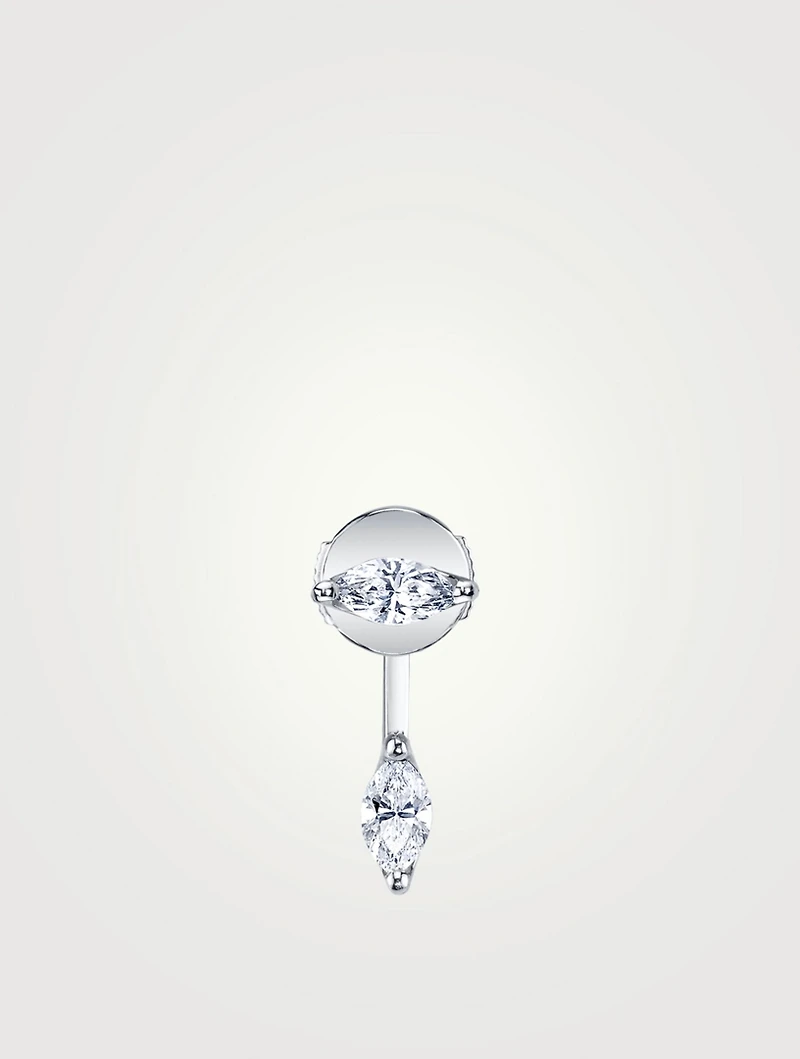 18K White Gold Marquis Diamond Orbit Earring