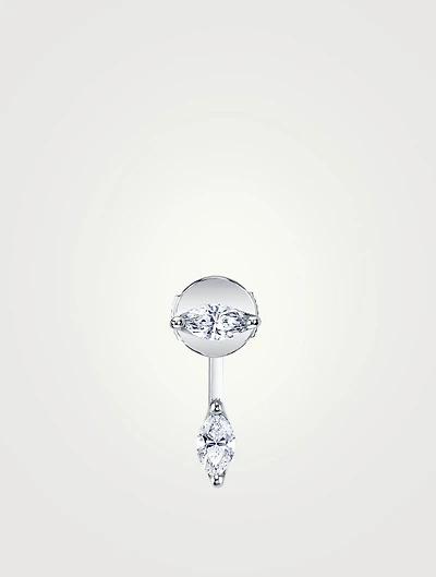 18K Gold Marquis Diamond Orbit Earring