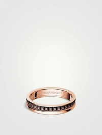 Quatre Classique Rose Gold Wedding Band With Brown PVD