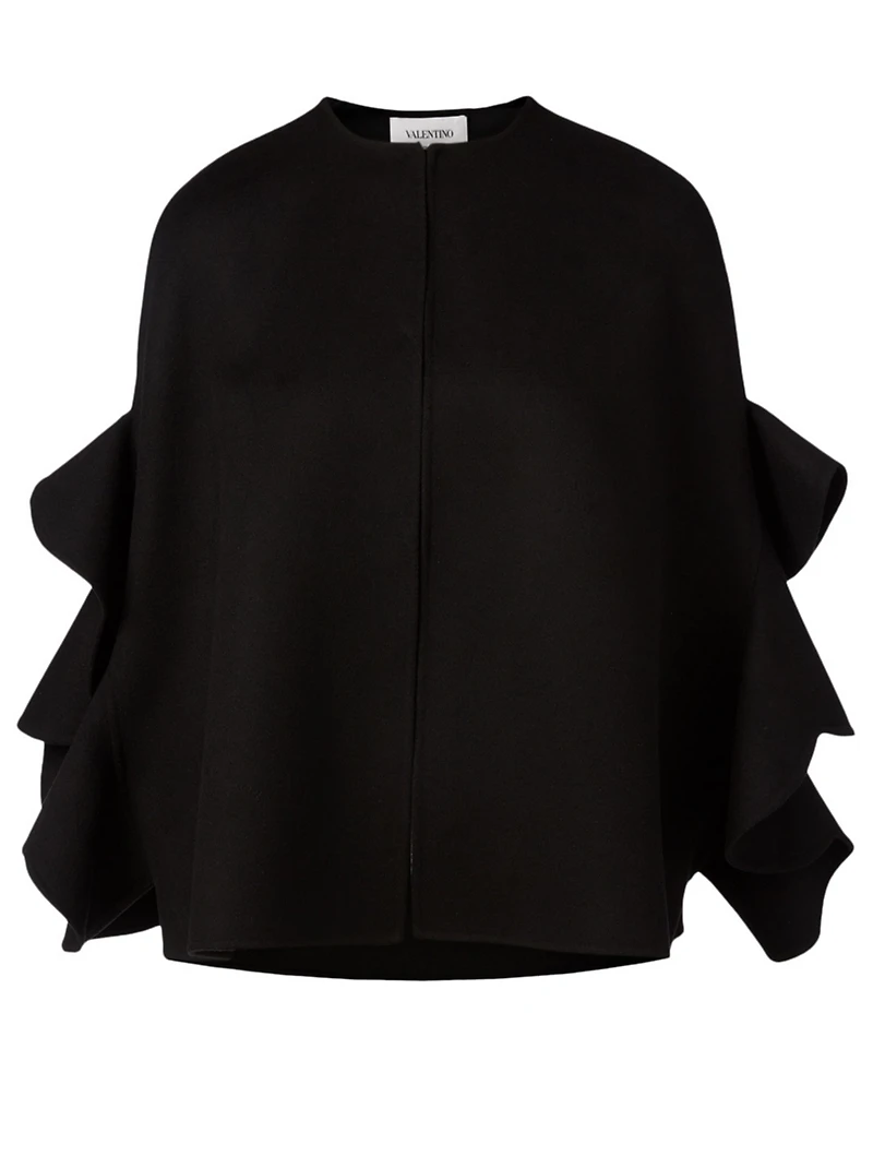 Wool And Cashmere Draped Cape