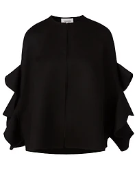 Wool And Cashmere Draped Cape
