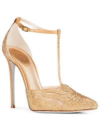 Bella 115 Crystal Satin T-Strap Pumps