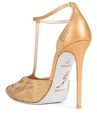 Bella 115 Crystal Satin T-Strap Pumps
