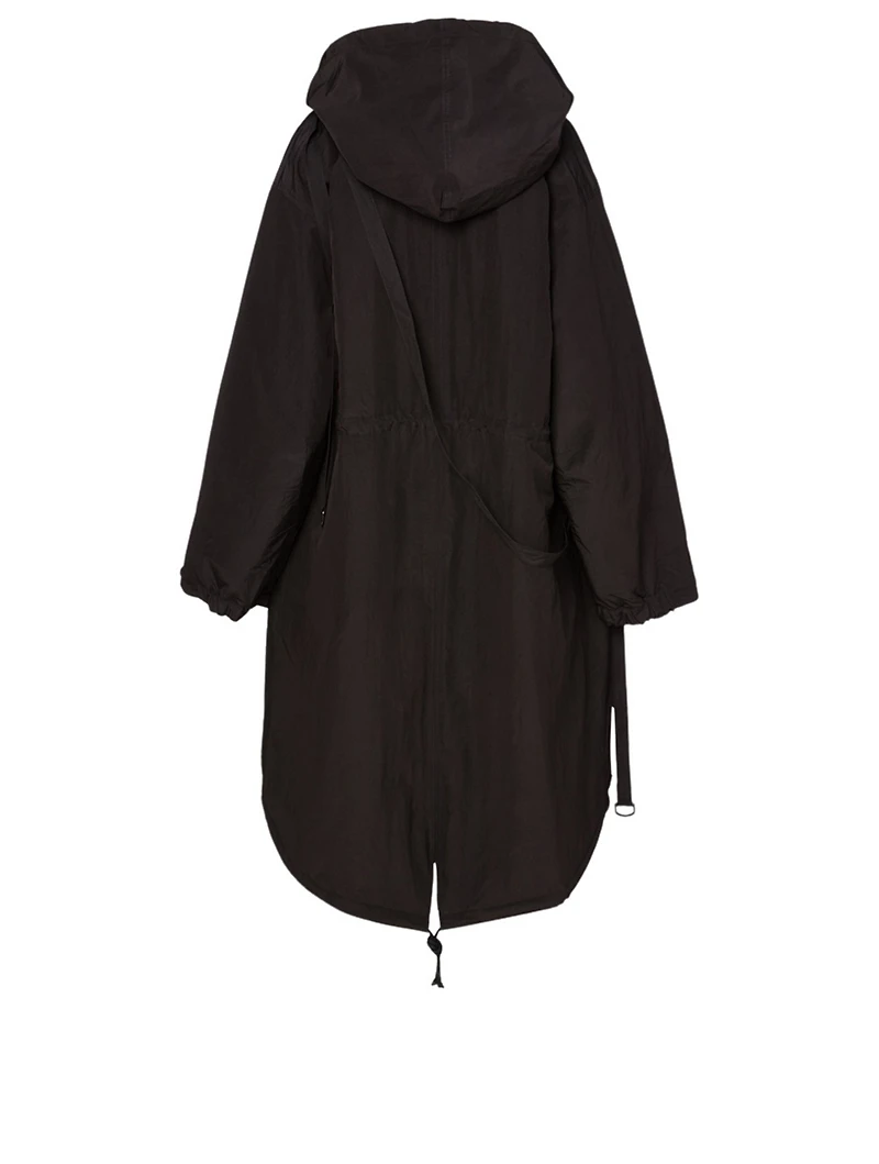 Padded Fishtail Parka With Detachable Bag