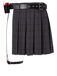 Pleated Skirt With Leather Belt