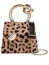 Small Brigitte Calf Hair Bag In Jaguar Print