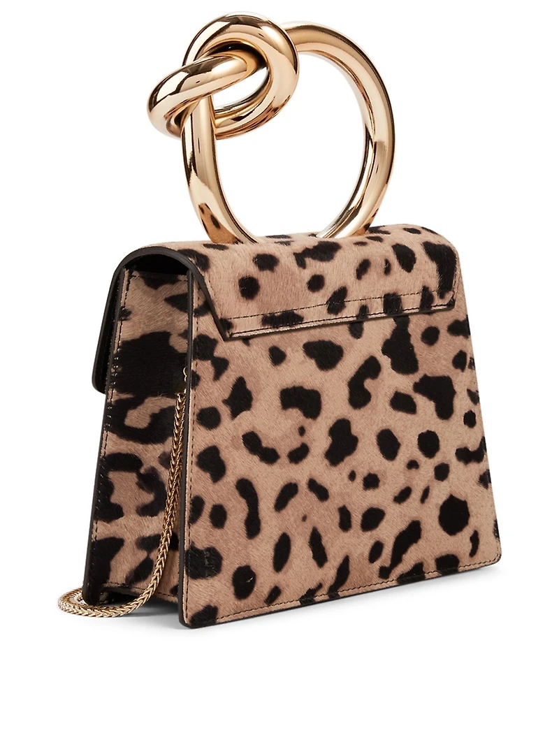 Small Brigitte Calf Hair Bag In Jaguar Print