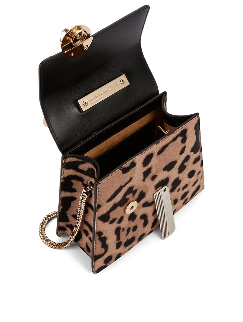 Small Brigitte Calf Hair Bag In Jaguar Print
