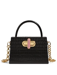 Diba Croc-Embossed Leather Bag With Chain